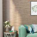 FunStick 15.7"x240" Brown Grasscloth Peel and Stick Wallpaper Textured Fabric Wallpaper Tan Grass Cloth Linen Contact Paper Self Adhesive Removable Wallpaper for Bedroom Walls Cabinets Drawers Shelves