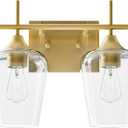 VONLUCE Bathroom Vanity Light, 4 Light Bathroom Light Fixture Over Mirror, Bathroom Wall Lamp with Clear Glass, Modern Gold Vanity Lighting fixtures for Bathroom, Bedroom, Hallway