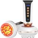 4-in-1 Body Sculpting Machine - Lymphatic Drainage Massager - Anti Cellulite Massage Tool Help Reduce Stretch Marks & Cellulite & Fat, Pain Relife Devices for Body (Belly, Legs, Arms, Butt, Low Back) (White & Gold)