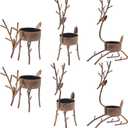 Funpeny Reindeer Tea Light Candle Holders, 6 Pack Iron Christmas Decoration for Party Dining Table Centerpiece Decorative