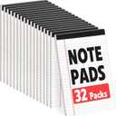 YesBes 32 Pack Note Pads Bulk, Small Legal Pads 5" x 8" Narrow Ruled Lined Writing Pad, 30 Sheets (60 Pages) Notepad for Office Home School, Perforated, Office Supplies