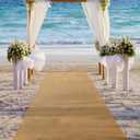 Tudomro 40 Inch x 50 Ft Extra Long Natural Burlap Wedding Aisle Runner Outdoor Jute Burlap Aisle Runner for Wedding Ceremony Rustic Indoor Carpet for Walkway (Elegant Style)