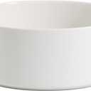 Non-Slip Ceramics Dog Food Bowl Dog Water Bowl Dog Dish for Large Dog Protect Cervical Spine (8in Single Bowl, White)