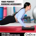 CanDo Black Composite High-Density Foam Rollers for Muscle Restoration Massage Therapy Sport Recovery and Physical Therapy 6" x 18" Half-Round