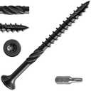 Wensilon #10 * 3" Black Deck Screws, (50pcs) 2 lbs.Exterior Wood Screws, Rust Resistant epoxy Coated, Bronze, T25 Star Bit