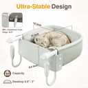 Hylemoros Cat Desk Bed for Large Cats 50 lbs Heavy Duty Cat Bed for Desk Attachment with Paw Design Extra-Sturdy Dog Chair Dual-Sided Mat Waterproof Easy Assembly for Gaming Desk Kitchen Island White