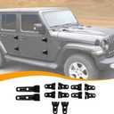Hoolcar Engine Hood Spare Tire Bracket Door Hinge Cover Trim Exterior Accessories Kit Compatible with Jeep Wrangler JLU 2018-2025, 4 Doors, Black, 12PCs