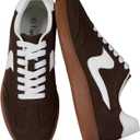 Sneakers for Women Business Casual Tennis Shoes Comfortable Lace up Slip on Women's Fashion Sneakers (8.5, Chocolate)