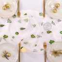 Socomi 3pcs Christmas Table Runner Tulle Gauze Cheesecloth Embroidery Sheer Table Runners for Winter Wedding Party Baby Shower Birthday Holiday Picnic Home Decor (10ft x 3pcs, Xmas Tree)