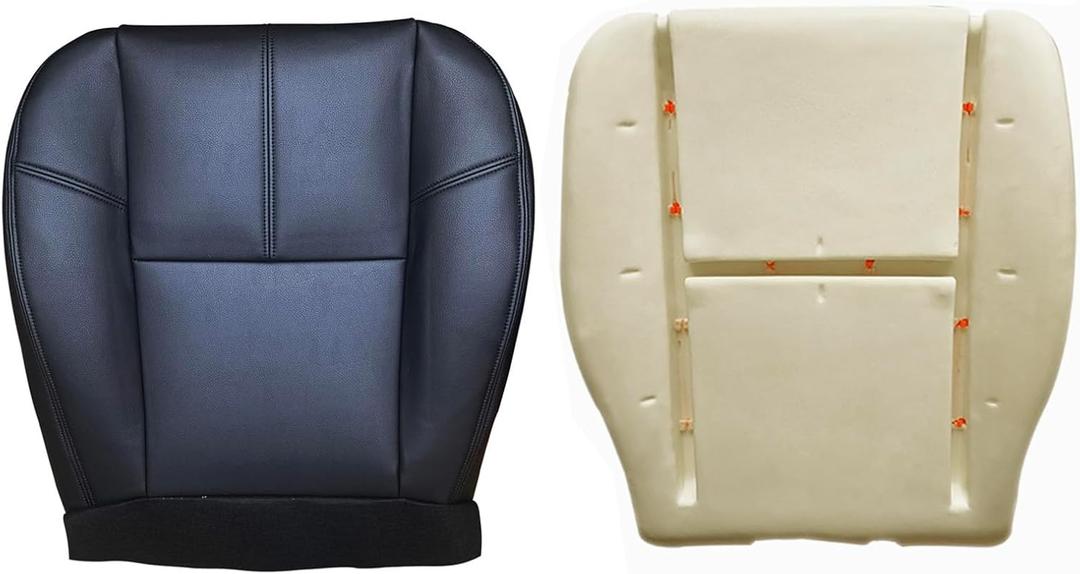 Driver Side Bottom Seat Cover Leather Replacement with Foam Cushion Fit for Chevy and GMC Models - Tahoe Suburban Avalanche Silverado Sierra Yukon 2007-2014