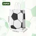 Hcirjhie Soccer Party Favor Bags,24 Pcs Soccer Themed Party Gift Bags with Handles, Paper Gift Bags Soccer Goodie Bags Treat Candy Bags for Adults Soccer Party Supplies