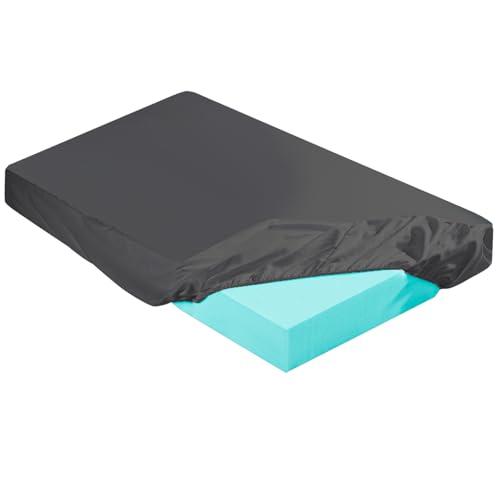 HunnmingRe 2-3 Inch Mattress Topper Cover (Only Cover) Memory Foam Protector Microfiber Memory Foam for Latex Mattress Topper Gel RV(Twin 75 x 38 Inch,Dark Gray)