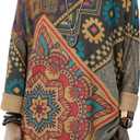 CRAZY GRID Women's Oversize Comfortable Full Sleeve Sweatshirt Drop Shoulder Basic Crewneck Funny Graphic Print Warm Outfit Kaleidoscope XX-Large