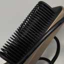 Hair Straightener Brush, Ring Sleek Sweep Ionic Hair Straightener Comb Straightening Brush for Women with 4 Temps,Anti-Scald Ceramic Hair Straightener Comb,20s Fast Heating & Dual Voltage, Rose Gold