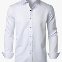 Men's Stretch Wrinkle Free Dress Shirts Formal Wedding Prom Long Sleeve Button Down Shirt, Size -M
