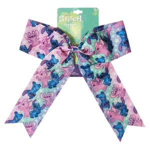 2 x LUV HER Disney Stitch Hair Bows For Girls - One Large Printed Hair Bow Featuring your Favorite Stitch Characters - Alligator Clip - Large Bows for Daily Styling or Special Occasions, Ages 3+