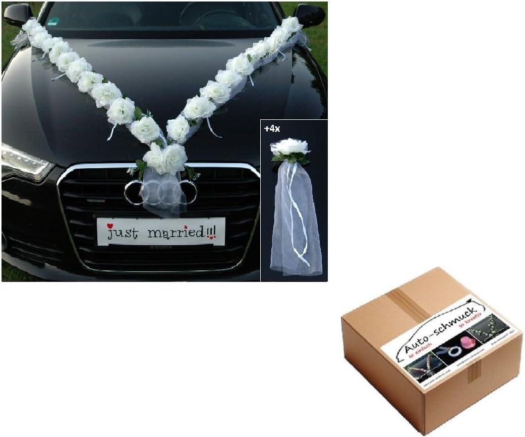 Rose Garland Car Decoration, Wedding/Bridal Car Decoration, White