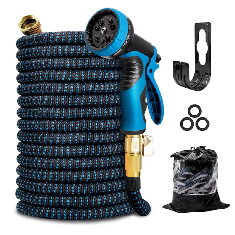 150 ft Expandable Garden Hose - Kink Free Flexible Water Hose 150ft with 10 Pattern Spray Nozzle, 3/4 Solid Brass Connectors, Retractable Latex Core - Lightweight Expanding Hose
