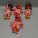 Simgoing 4 Pcs Halloween Creepy Dolls, 10 Inch Bloody Zombie Haunted Dolls, Scary Hanging Ghost Haunted with Rope for Halloween Horror Decoration Outdoor Indoor Garden Party Decor (Red, Creepy)