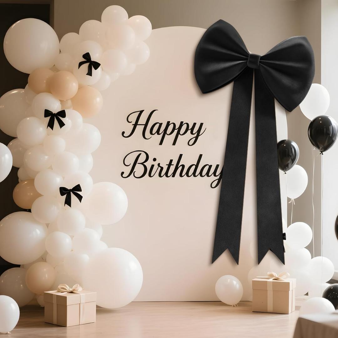 Black Big Bows Decorations, 25 inchs for Party Decorations Wedding Coquette Decorations Wall Decor Baby Shower Christmas Tree Bows