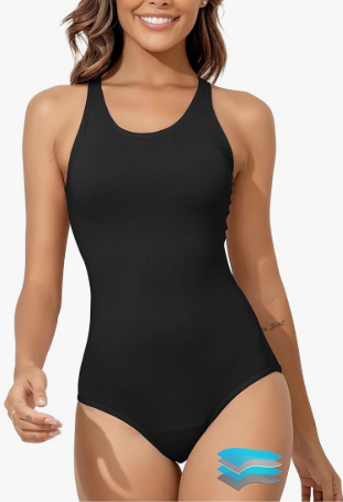Beautikini Swimwear Women's One Piece Leak Proof Menstrual Bathing Suit Racerback Training Swimsuit for Teens Girls