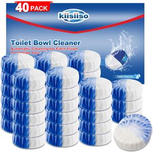KIISIISO Toilet Bowl Cleaners 40 PACK,Long-Lasting Toilet Bowl Cleaner Tablets with Sustained-Release Technology Against Tough Stains,Automatic Toilet Cleaner for Deodorizing & Descaling