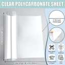 Polycarbonate Clear Plastic Sheet 1 Pcs 16" x 96" Flexible Plastic Sheet Panels with UV Coating on Both Sides for Crafts DIY Window Replacement Panes