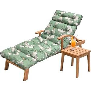 75"x24" Waterproof Chaise Lounge Cushion, Thick Non-Slip GinkgoBreeze