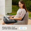 HUANUO Laptop Lap Desk - Portable Lap Desk with Pillow Cushion, Fits up to 17 inch Laptop, with Anti-Slip Strip & Storage Function for Home Office Students Use as Computer Laptop Stand- Black