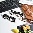 Eyekepper 4 Pack Ladies Reading Glasses - Stylish Oversized Square Readers for Women +1.75
