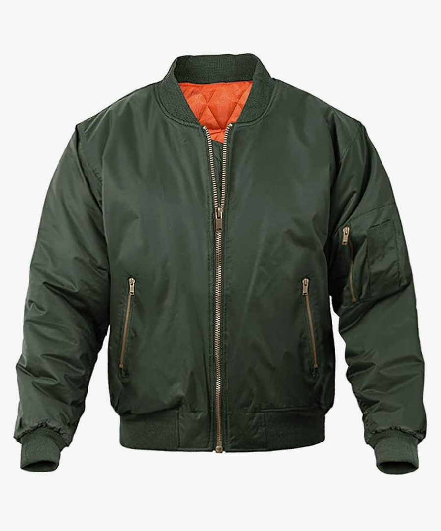 Men's Bomber Jacket Casual Fall Winter Military Jacket and Coats Outwear ,Size 2XL