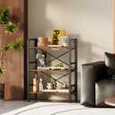 Homeiju Folding Bookshelf No Assembly, 3 Tier Bookcase Foldable Shelf