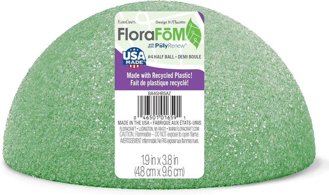 FloraCraft FloraFM Half Ball 1.9 Inch x 3.8 Inch Green