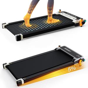 2 in 1 Walking Pad with Massage Function, Under Desk Treadmill with Incline, 330Lbs 2.5HP Walking Pad Treadmill for Home/Office, with Remote Control
