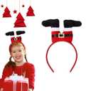 2 x Santa Claus Short Legs Headband, Santa Hair Accessories for Adults Women, Christmas Holiday Cosplay Costume Party