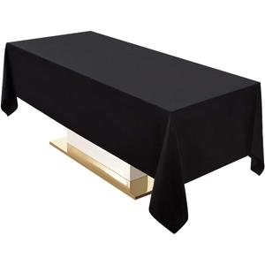 Surmente Black Tablecloth 60 x 120-inch Rectangular Polyester Table Cloth for Weddings, Banquets, or Restaurants