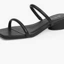 Modatope Square Open Toe Heeled Sandals Women Two Strap Chunky Heel Sandals for Women Low Block Heel Sandal Dressy Size 9