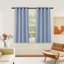 NICETOWN Room Darkening Short Curtain 54 inches Long for Living Room, Grommet Sound Reducing Thermal Insulated Curtains for Bedroom Nursery Window, 46W x 54L, 1 Piece, Vintage Blue