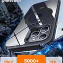 PuyaTeya 360 Rotatable Magnetic Stand for iPhone 13 pro max Case Compatible with Mag-Safe 16FT Military Drop Protection, Anti-Scratch/Fingerprint Shockproof iPhone 13 pro max Phone Case(Clear-Black)