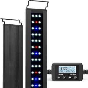 NICREW C10 Plants LED Aquarium Light, 24-30 in, 16 Watts, Full Spectrum Fish Tank Light with Timer, Day and Night Cycle, Brightness Adjustable