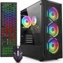 STGAubron Gaming PC Desktop Computer, Intel Core i7 up to 3.9GHz, Radeon RX 580 8G, 16G RAM, 512G SSD, WiFi 6, BT 5.0, RGB Fan x4, Windows 11 Home