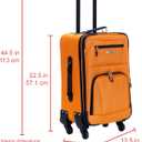 Rockland Pasadena Expandable Spinner Carry-on 19", Orange