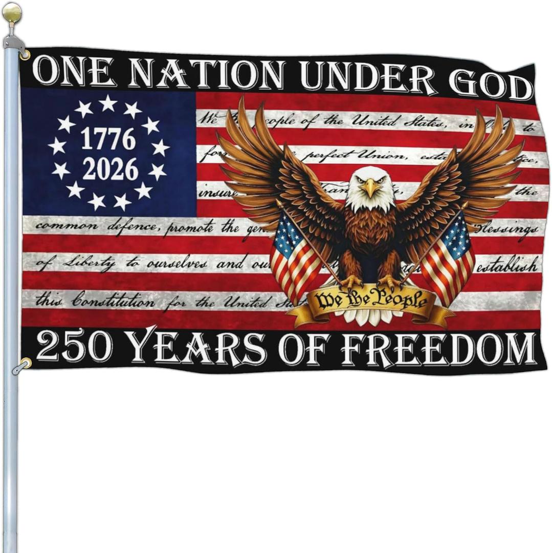 250 Year American Anniversary Flag 3x5 Ft 250 Merchandise Decorations Betsy Ross 250th Anniversary USA Flag 4th of July We The People 1776 Patriotic American Flags for Outside House Banner