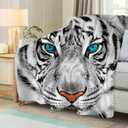 White Tiger Throw Blanket Soft Cozy Plush Fleece Blanket for Couch, Lightweight Warm Flannel Blanket Decorative Fuzzy Throws for All Season (50 x 60 in, White Tiger)
