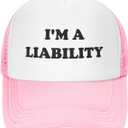 I'm A Liability Hat Funny Trucker Hats Adjustable Classic Fishing Cap for Men and Women Pink (Pink)