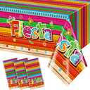 3 Pieces Mexican Fiesta Party Tablecloth Decorations,Plastic Cinco De Mayo Printed Table Cloth Table Cover for Fiesta Taco Night Birthday and Mexican Themed Party Supplies, 54 x 108 Inch