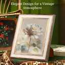 8x10 Picture Frames Vintage White Gold Line Picture Frame Antique Retro Photo Frame Wall Hang Desktop Decor Display Mothers Day Birthday Gifts for Mom Grandma Women