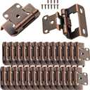 1/2" Overlay Partial Wrap Bronz Cabinet Hinges, 50 Pack (25 Pairs) Oil Rubbed Bronze Self Closing Cabinet Hinge for Kitchen Cabinet Doors