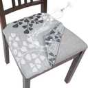 SearchI Water Repellent Seat Covers for Dining Room Chairs Stretch Printed Chair Seat Covers Set of 2, Removable Washable Kitchen Chair Seat Protector Cushion Slipcovers for Office (Leaf Pattern)
