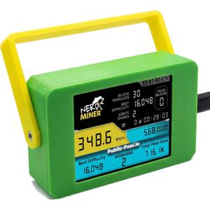 NerdMiner V2 max 350K 2.8in Display BTC Bitcoin Lottery Miner Solo Mining Crypto Mining Hardware BTC Table Gadget, Low Power USB Miner Alternative, Mini BTC Miner for Beginners (Green)
